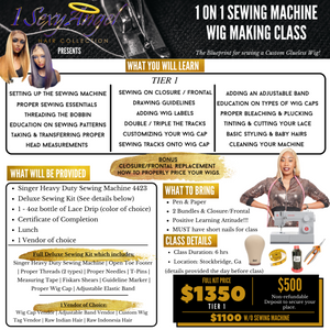 1 ON 1 SEWING MACHINE WIG MAKING CLASS
