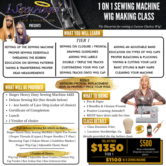 1 ON 1 SEWING MACHINE WIG MAKING CLASS